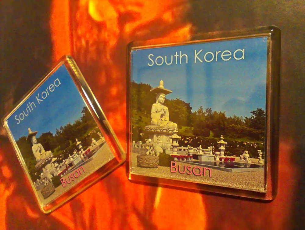 Square acrylic photo magnet
